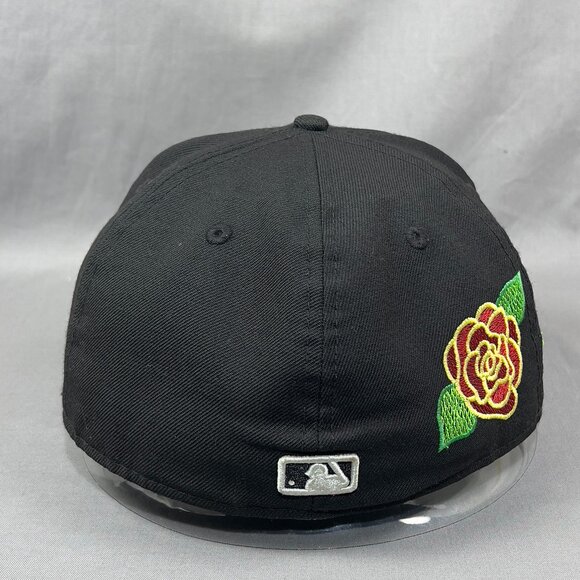 New Era New York Yankees MLB Fitted 8 Hat Cap 59fifty Black Baseball Roses Mens - Picture 3 of 16